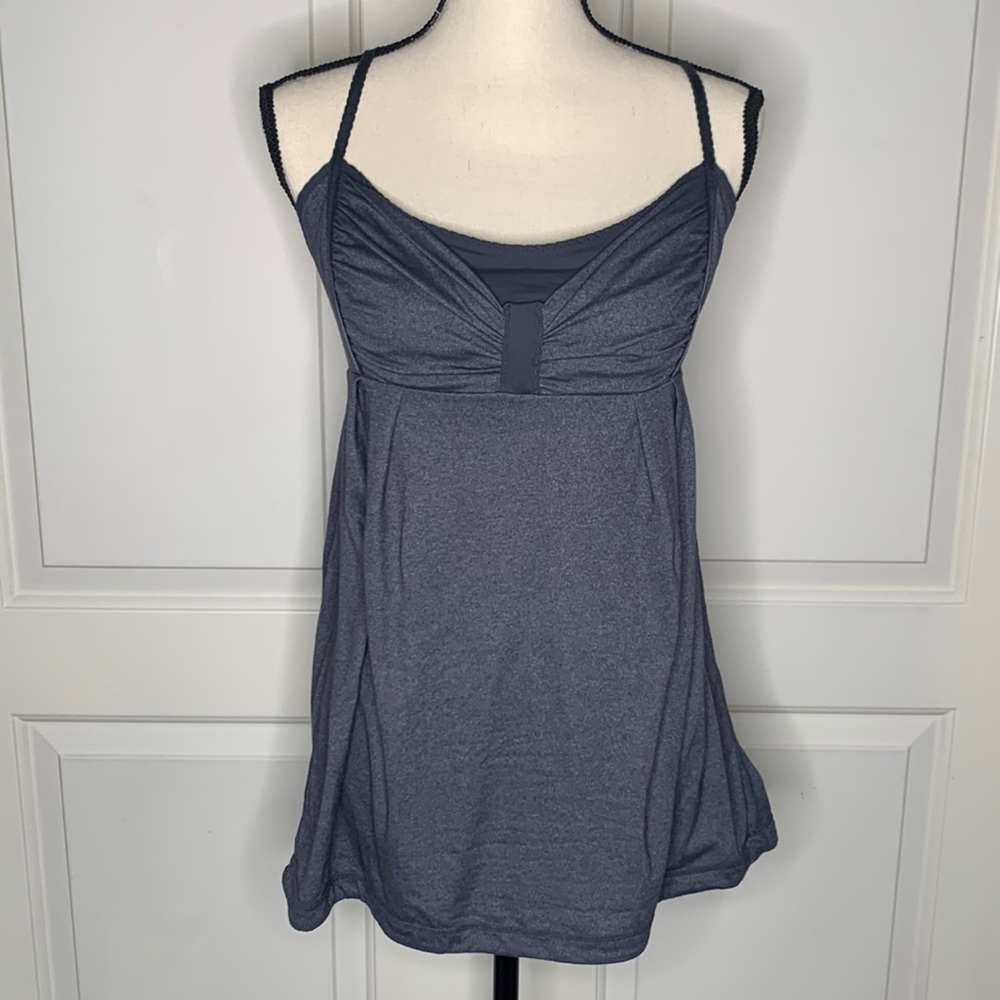 Gray Lululemon top with built in bra